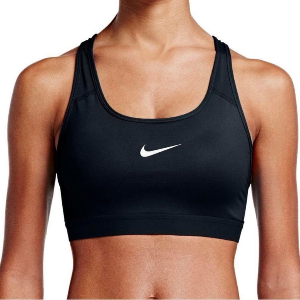 Nike Padded Swoosh Dri-Fit Sports Bra Black Women’s Size Medium